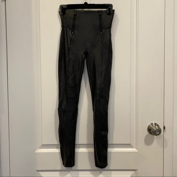 Spanx Faux Leather Hip Zip Leggings - Picture 6 of 7
